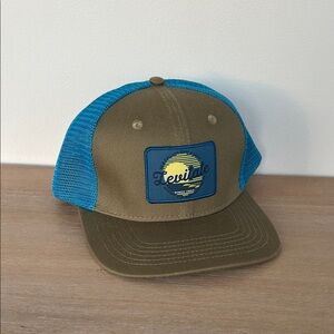 Levitate brand Olive Green and Blue Trucker Hat
